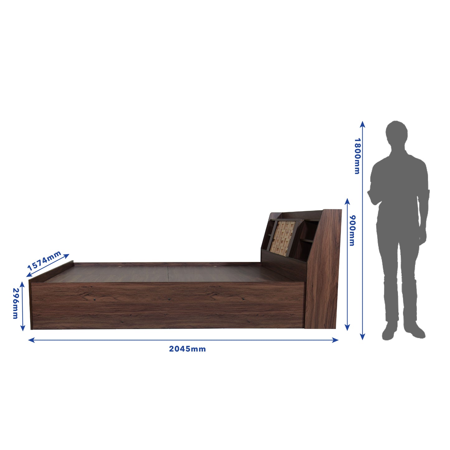 Timber Engineered Wood Queen Bed With Solidwood Features - Box Storage 8.0