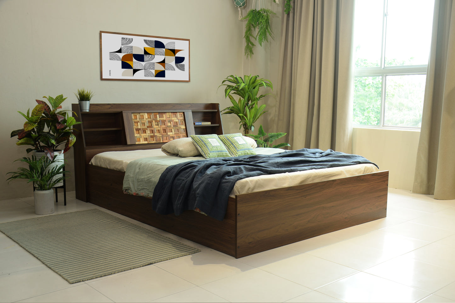 Timber Engineered Wood Queen Bed With Solidwood Features - Box Storage 8.0